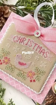 Country cottage needlework -pastel collection - #5 Christmas bird